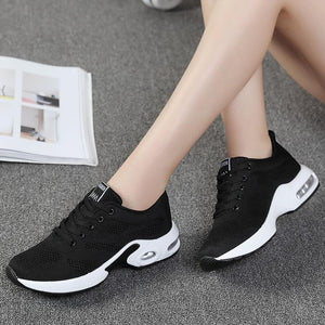 Women Air Cushion Running Shoes Girl Black