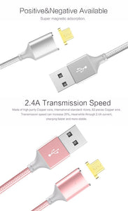 Technology - Micro Usb Magnetic Cable, Nylon Braided Fast Charge USB For Android